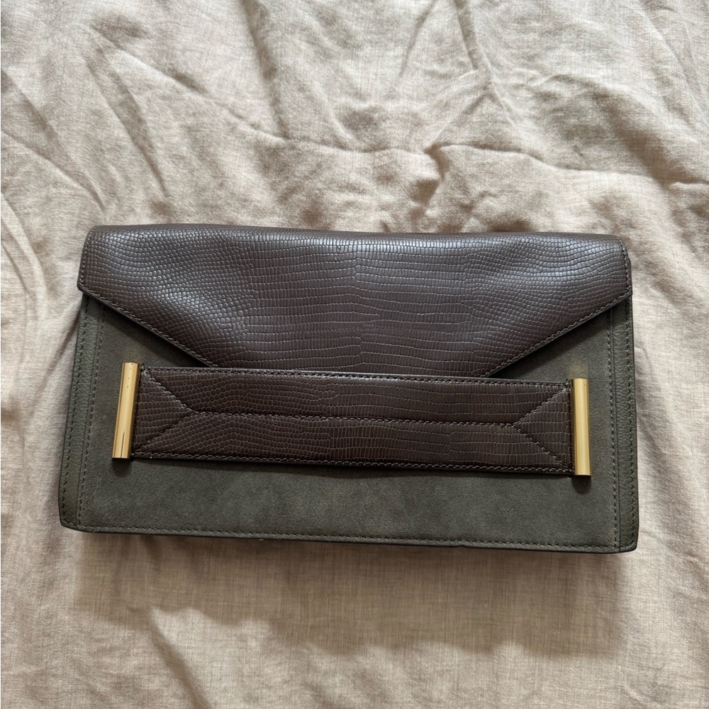Vince Camuto Brown and Gray Clutch w/ Shoulder Strap